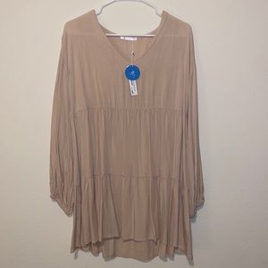 NWT and Beautiful Crème Cupshe along Sleeved Dress